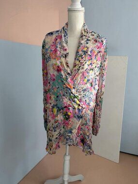 ROCOCO SAND Floral Multicolor Drop Waist Mini Dress Size XL